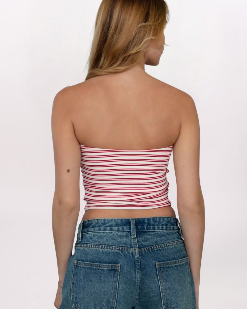 STRAPLESS STRIPED TUBE