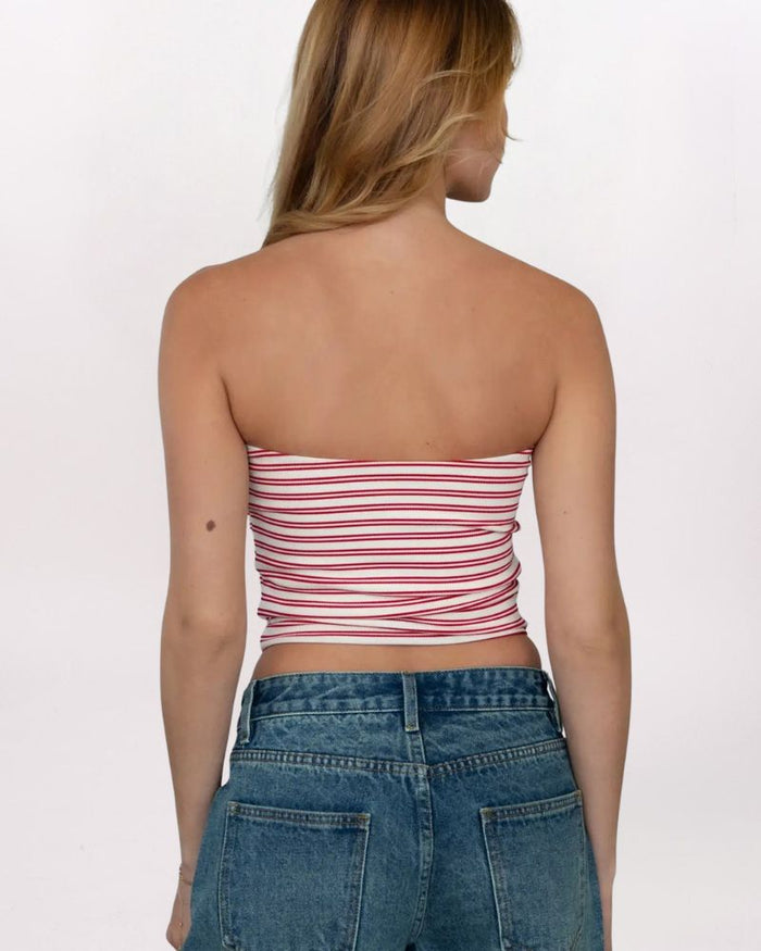 STRAPLESS STRIPED TUBE