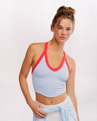 ALL CLEAR VNECK COLORBLOC TANK, SLT COMBO