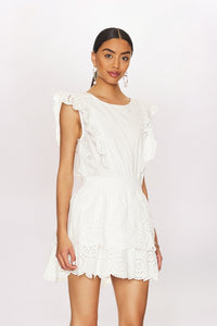 JAYDA EYELET TRIM DRESS