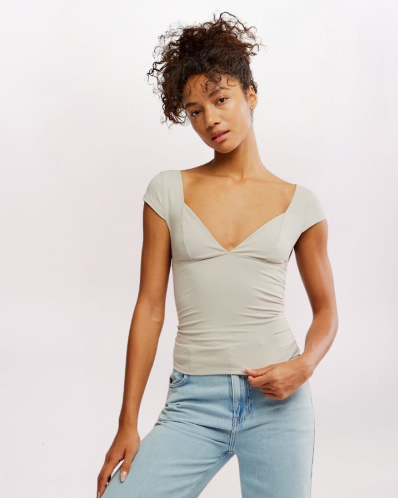 DUO CORSET CAMI TOP, PUMICE STONE