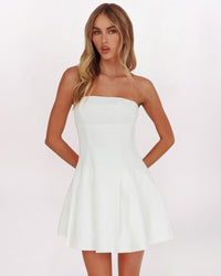 STRAPLESS FLARE DRESS