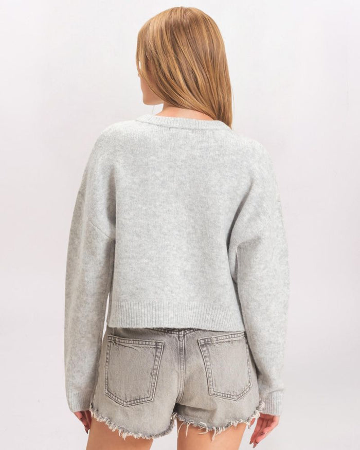 COZY CLASSIC CARDIGAN, H GRAY