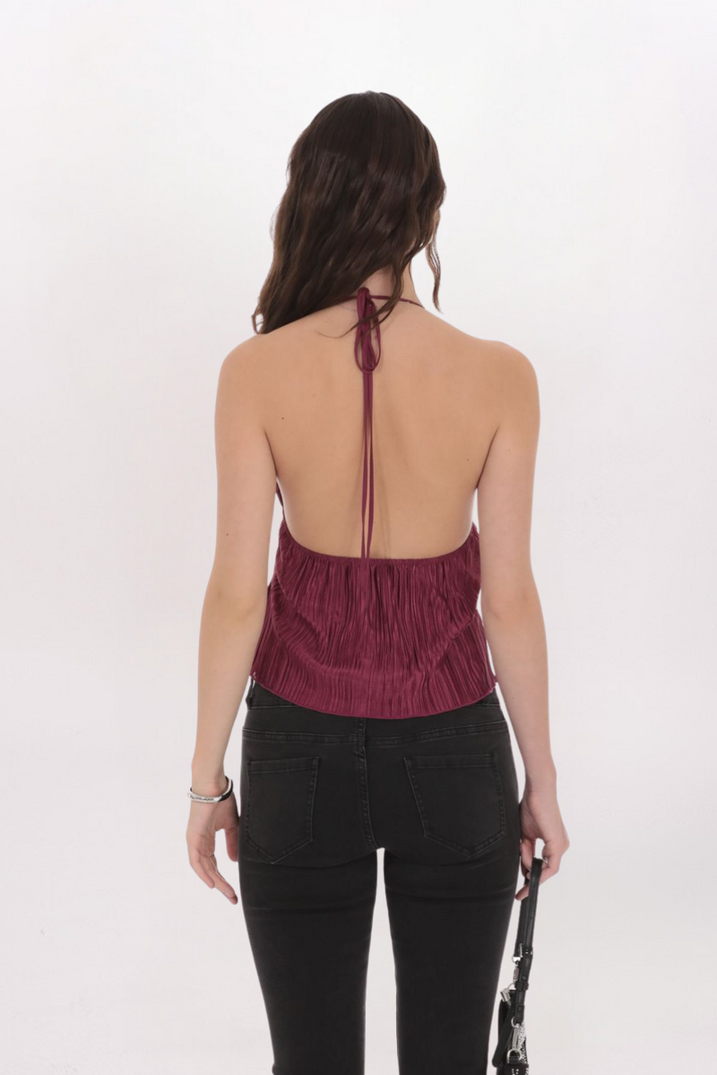 PLEATED BABYDOLL TOP