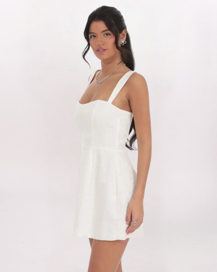 JACQUARD SQUARE NECK DRESS