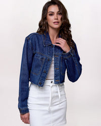DISTRESSED CROP JACKET