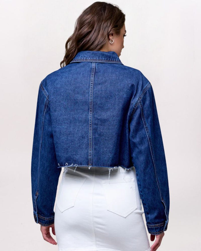 DISTRESSED CROP JACKET