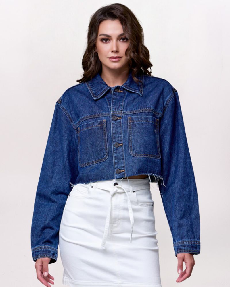 DISTRESSED CROP JACKET