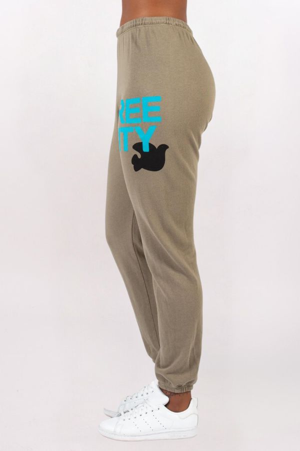 FREECITY LARGE LOGO SWEATPANT - GREEN DIRT