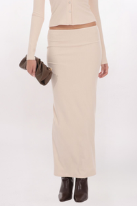 RIBBED SOFT MAXI SKIRT