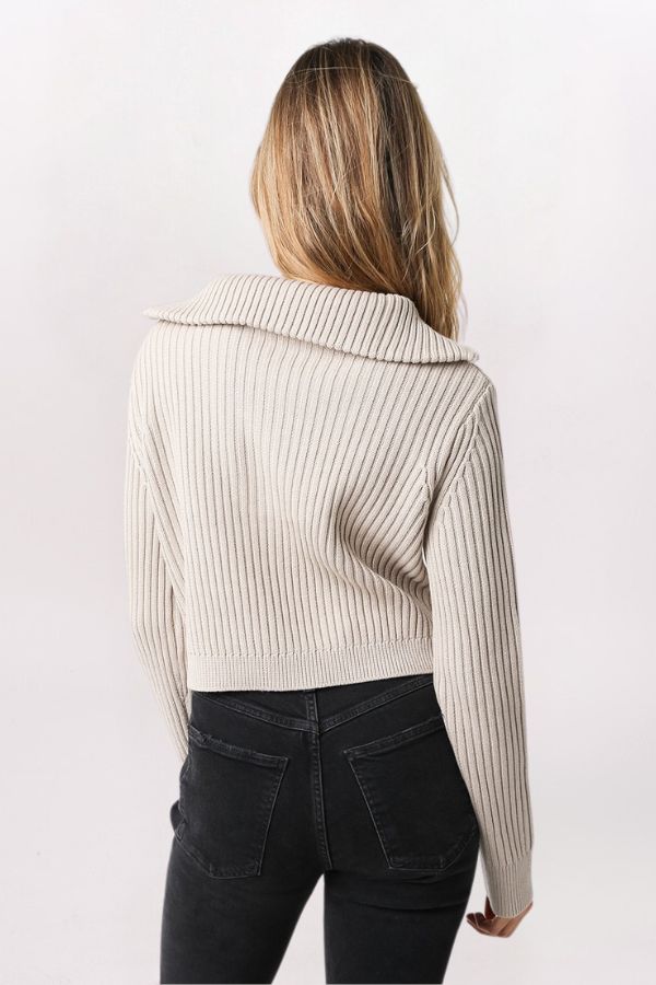 THICK RIB QUARTER ZIP SWEATER