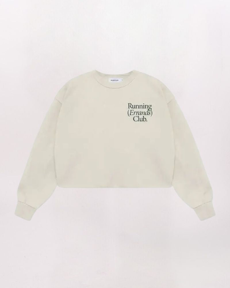 RUNNING CLUB CREW SWEATSHIRT, BONE