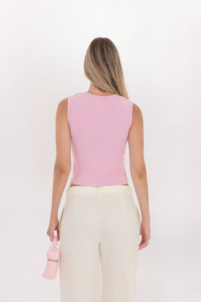RIBBED BUTTON TOP