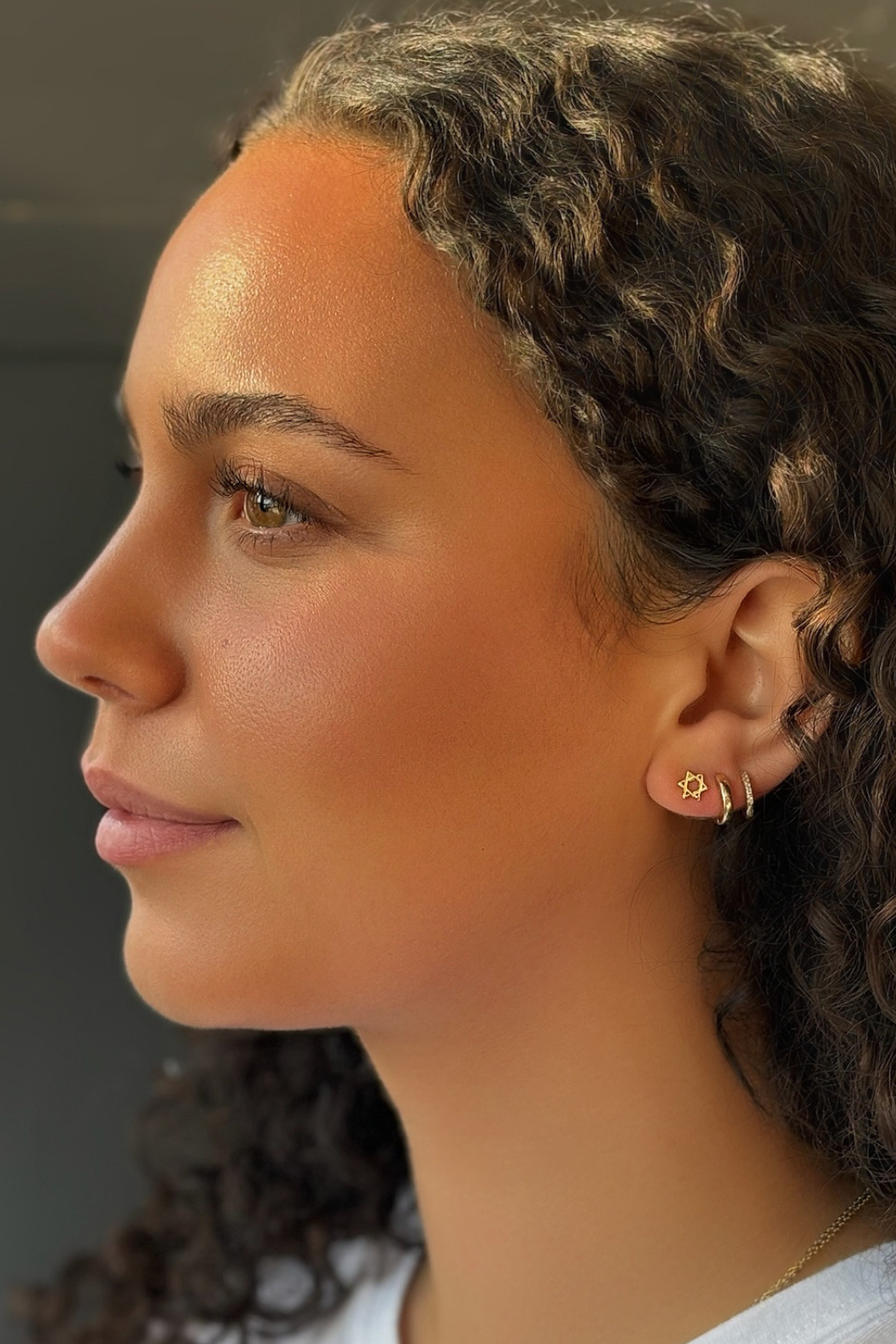 TINY STAR OF DAVID STUD - 14K GOLD DIPPED STERLING SILVER