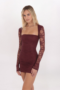 LACE BODYCON MINI DRESS