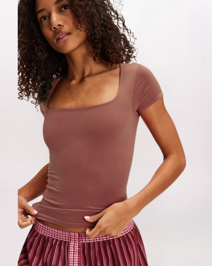 SUNFADE CLEAN LINES BABY TEE, CANYON SUNSET