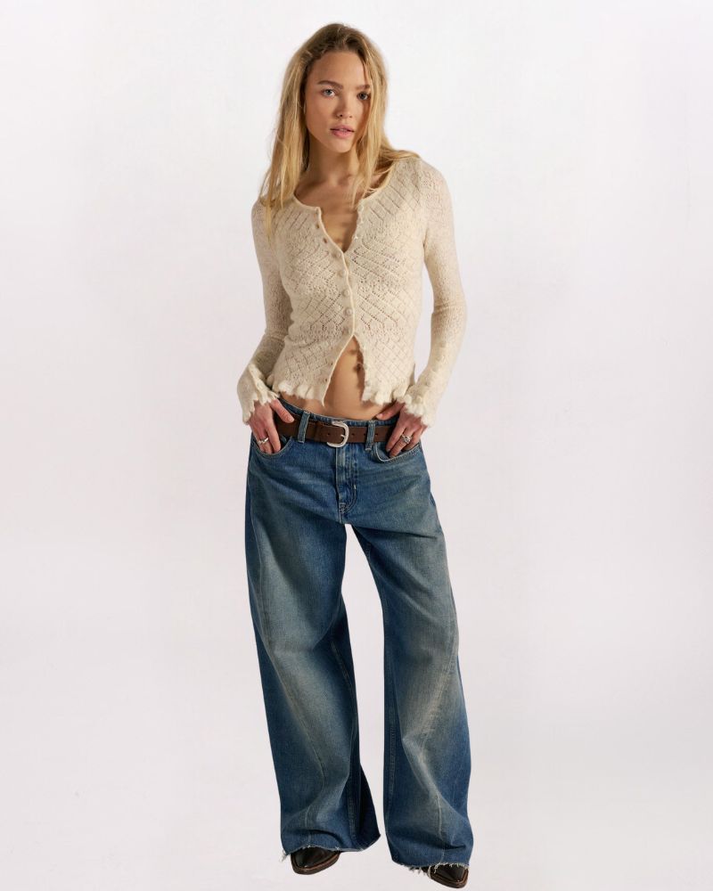 LOVE CARDIGAN, WINTER WHITE HEATHER