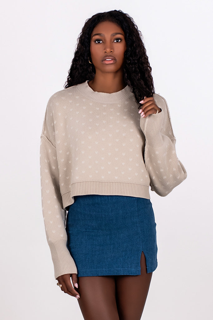 EASY STREET CREW CROP SWEATER