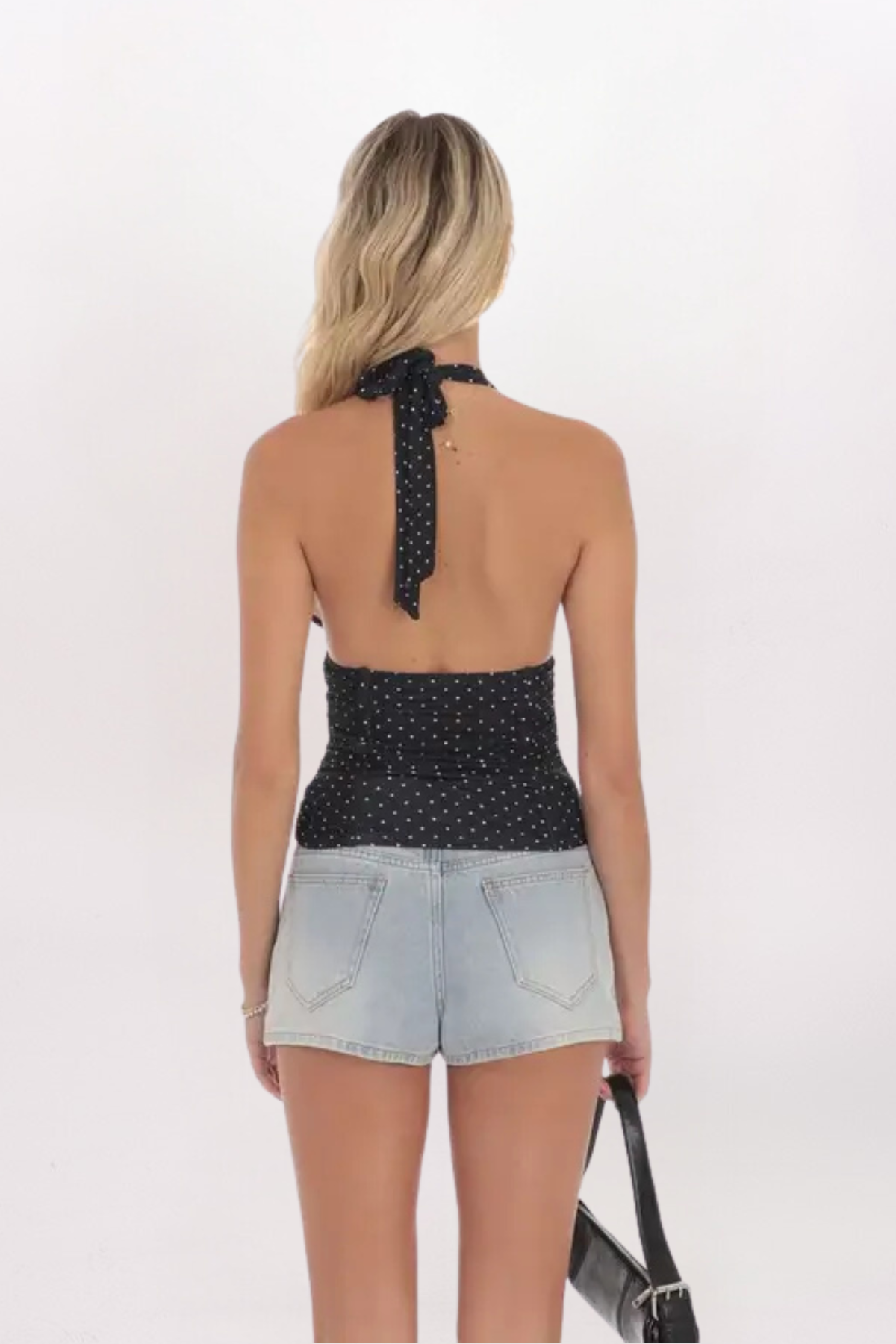 POLKA DOT HALTER TOP