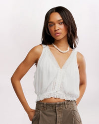 LACE TRIM CELESTE TANK, CLN IVORY