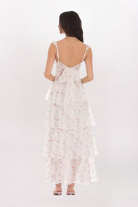 FLORAL RUFFLE MAXI DRESS