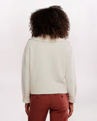 TRADING UP POLO SWEATER, IVORY