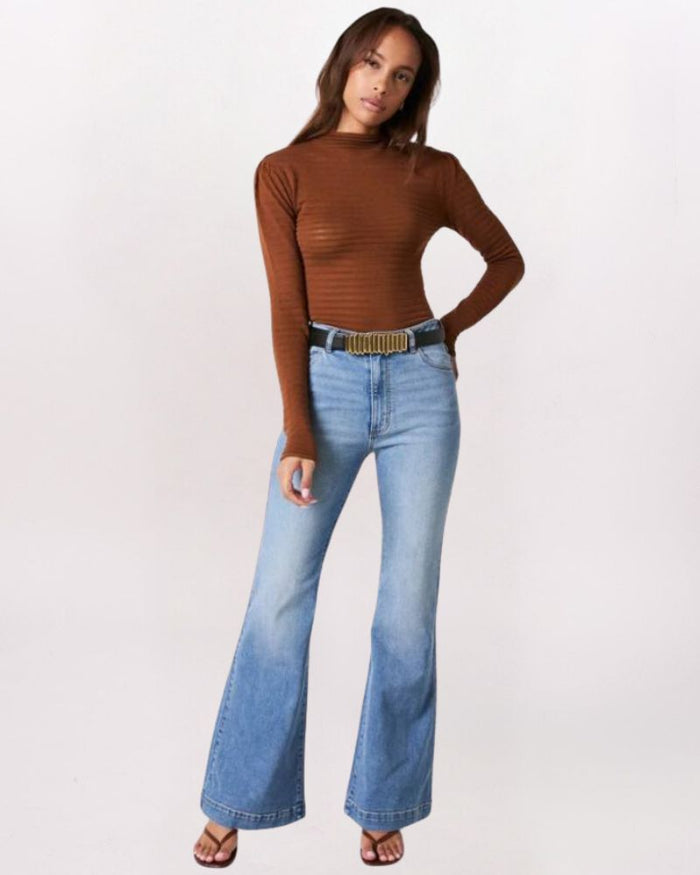 EAST COAST FLARE KATE DENIM, MID VINTAGE BLUE