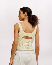 FULL BLOOM EYELET CAMI, BANANA CREAM
