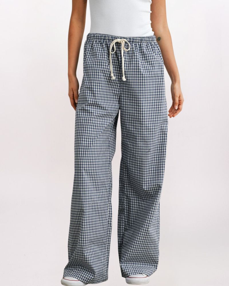 DRAWSTRING GINGHAM PANT