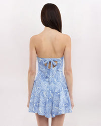 CLAMSHELL OPEN BACK ROMPER, BLUE