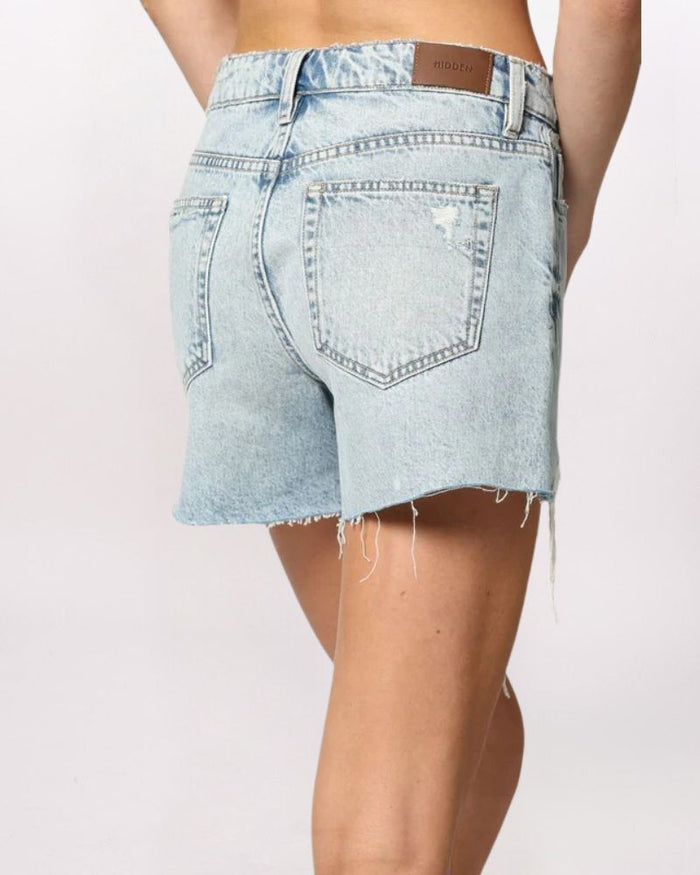 HI-RISE SIDE SLIT MOM SHORT