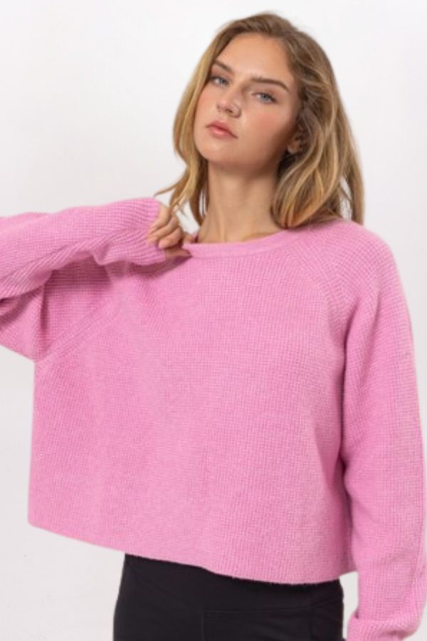 SLOUCHY WAFFLE SWEATER