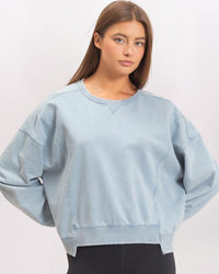 VINTAGE WASH SWEATSHIRT, DSTY BLUE