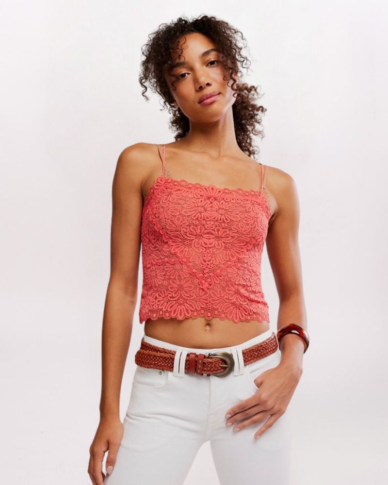 LOVE AND LACE CAMI, AGED CORAL