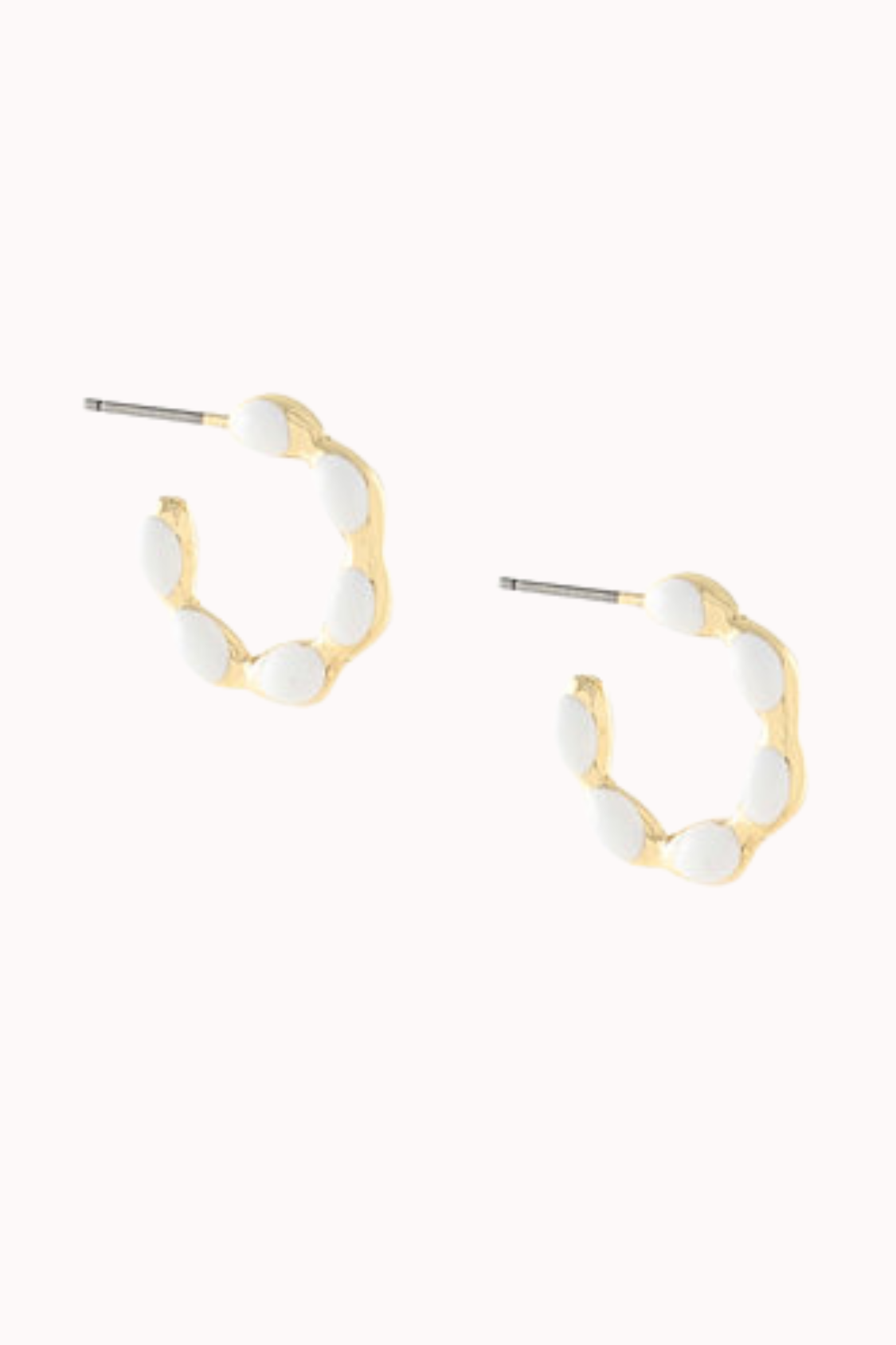 ENAMEL DOT HUGGIE - WHITE/GOLD