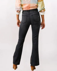 RYAN HI-RISE OUTSIDE SLIT BOOTCUT, CHARCOAL
