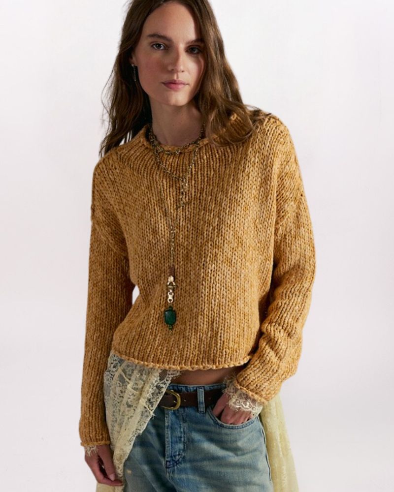 ROLL NECK OPAL SWEATER, SWEET POTATO