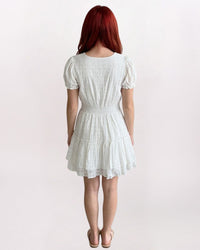 EYELET SURPLICE DRESS