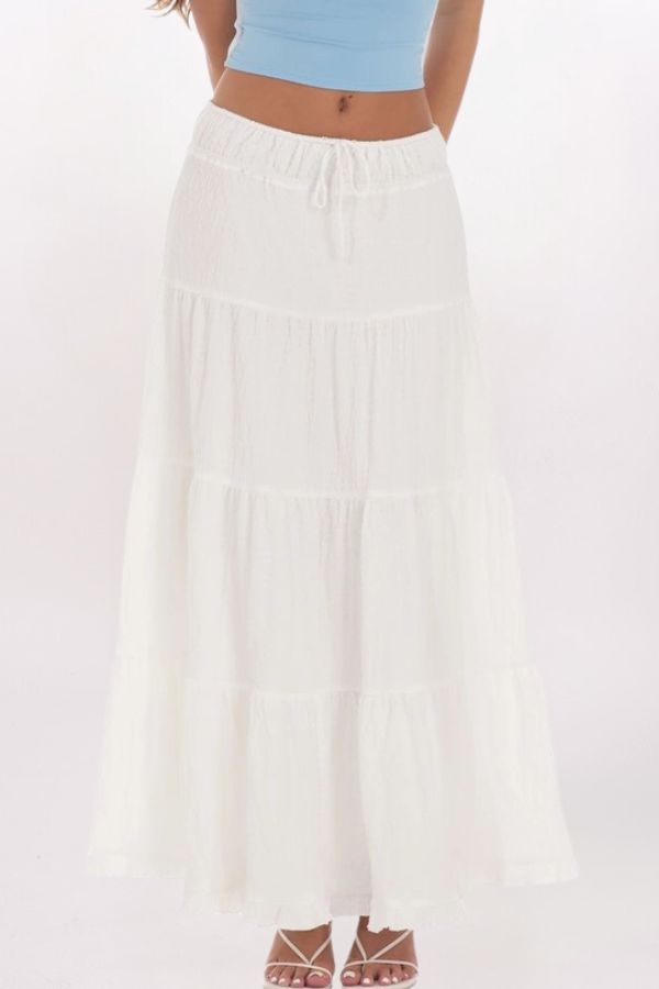 DRAWSTRING MAXI SKIRT