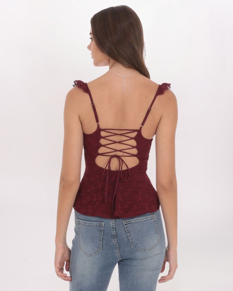 LACE RUFFLE TOP