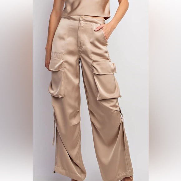SATIN CARGO PANT