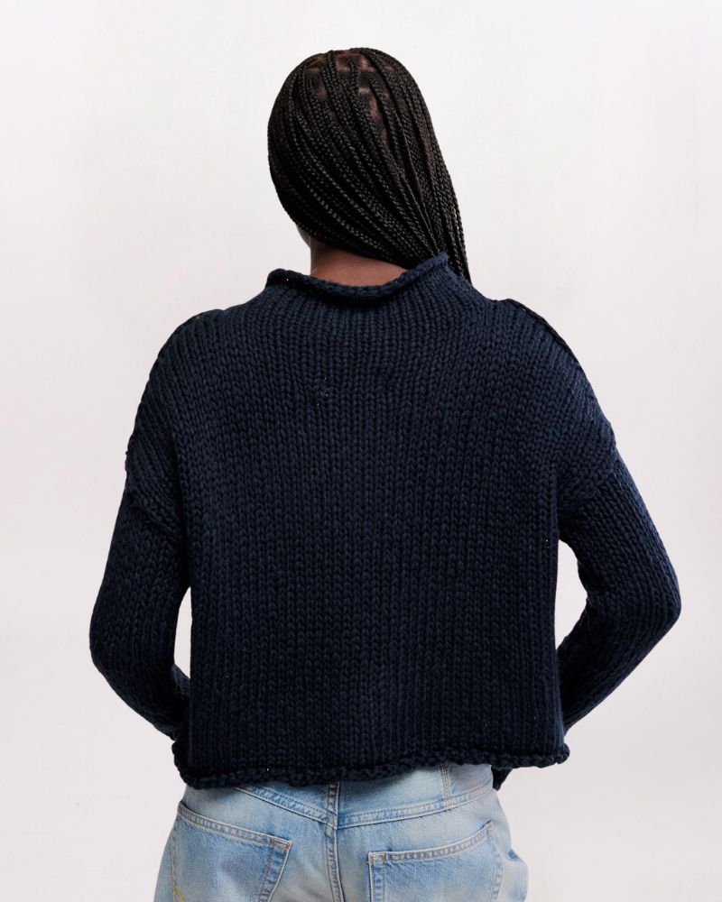 ROLL NECK OPAL SWEATER, BLACK