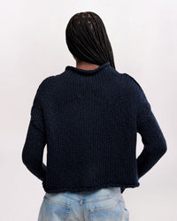 ROLL NECK OPAL SWEATER, BLACK
