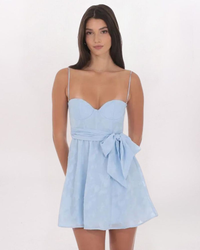 FLORAL CORSET A-LINE DRESS