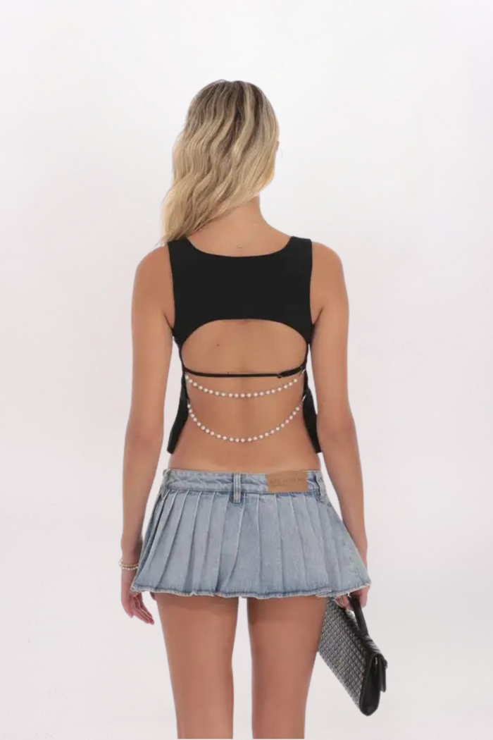 LOW RISE PLEATED MINI SKIRT