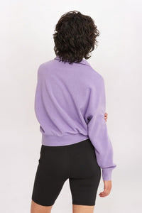 QUARTER ZIP SWEATSHIRT - LAVENDER