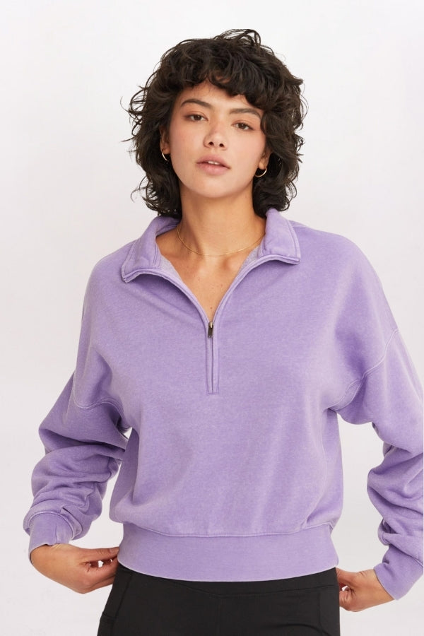 QUARTER ZIP SWEATSHIRT - LAVENDER