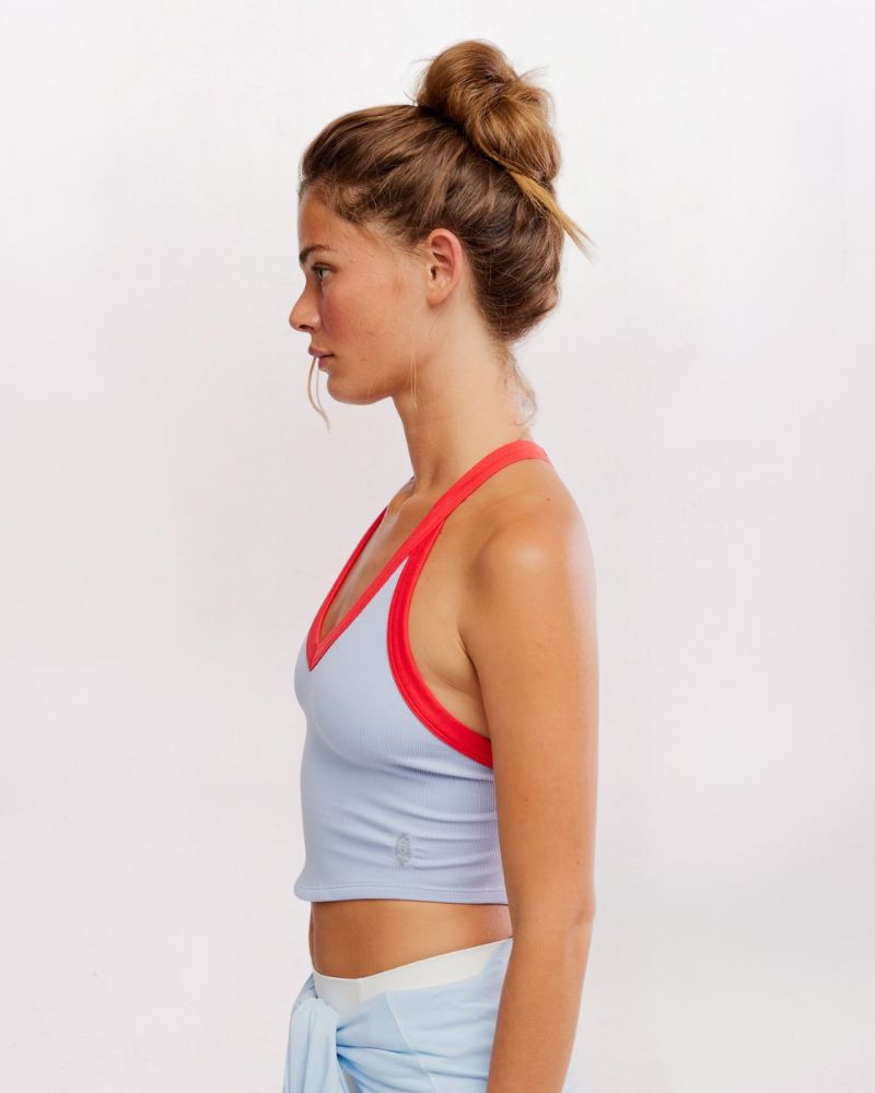 ALL CLEAR VNECK COLORBLOC TANK, SLT COMBO