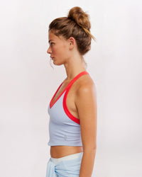 ALL CLEAR VNECK COLORBLOC TANK, SLT COMBO