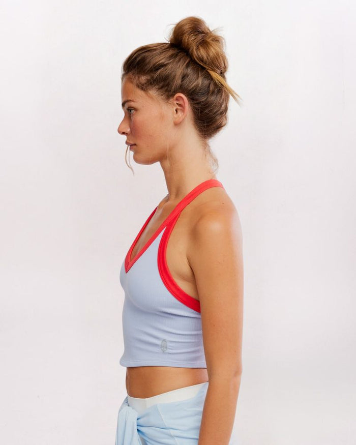 ALL CLEAR VNECK COLORBLOC TANK, SLT COMBO